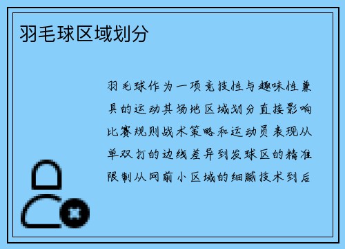 羽毛球区域划分